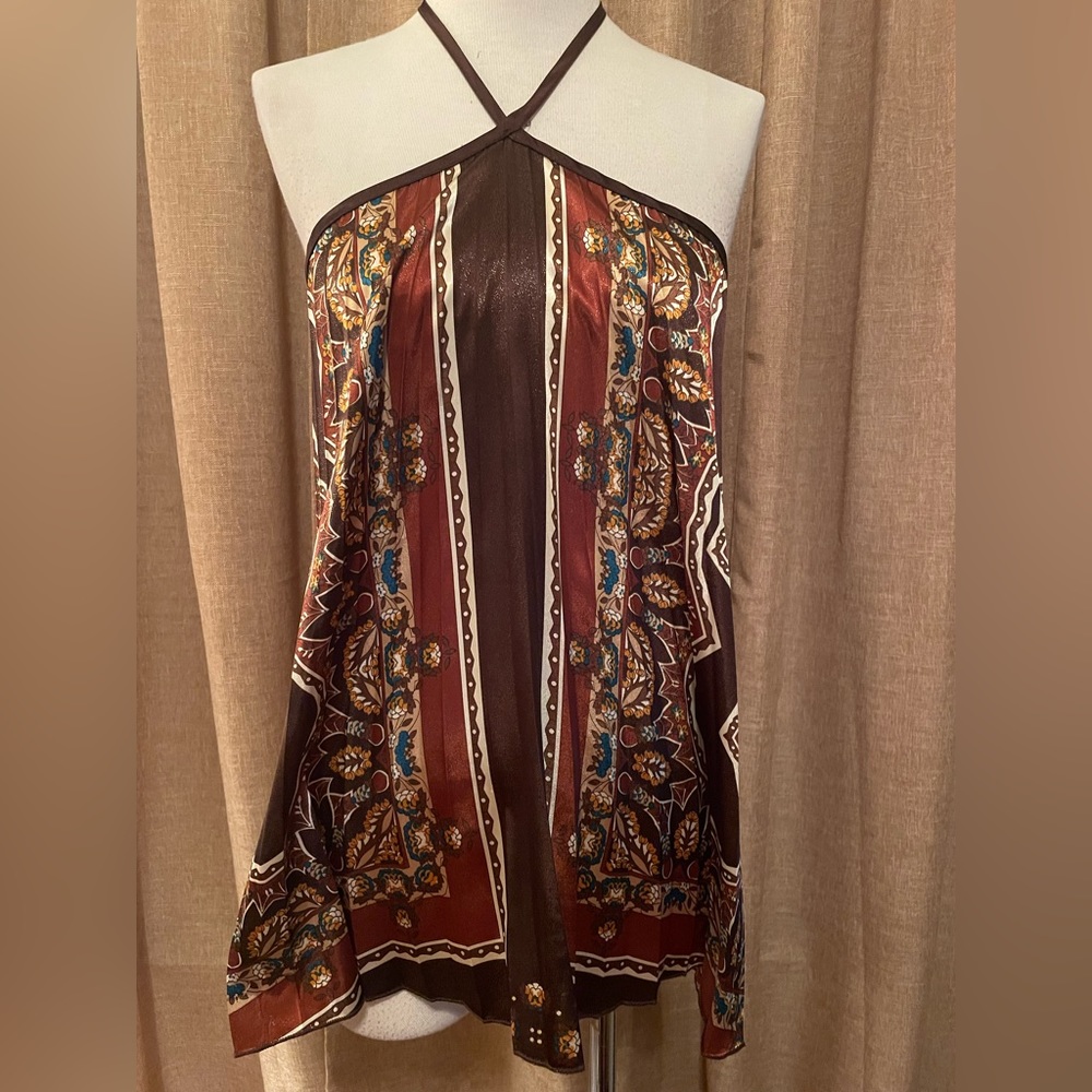 Brand 1,2,3 Multi Print Halter Top
